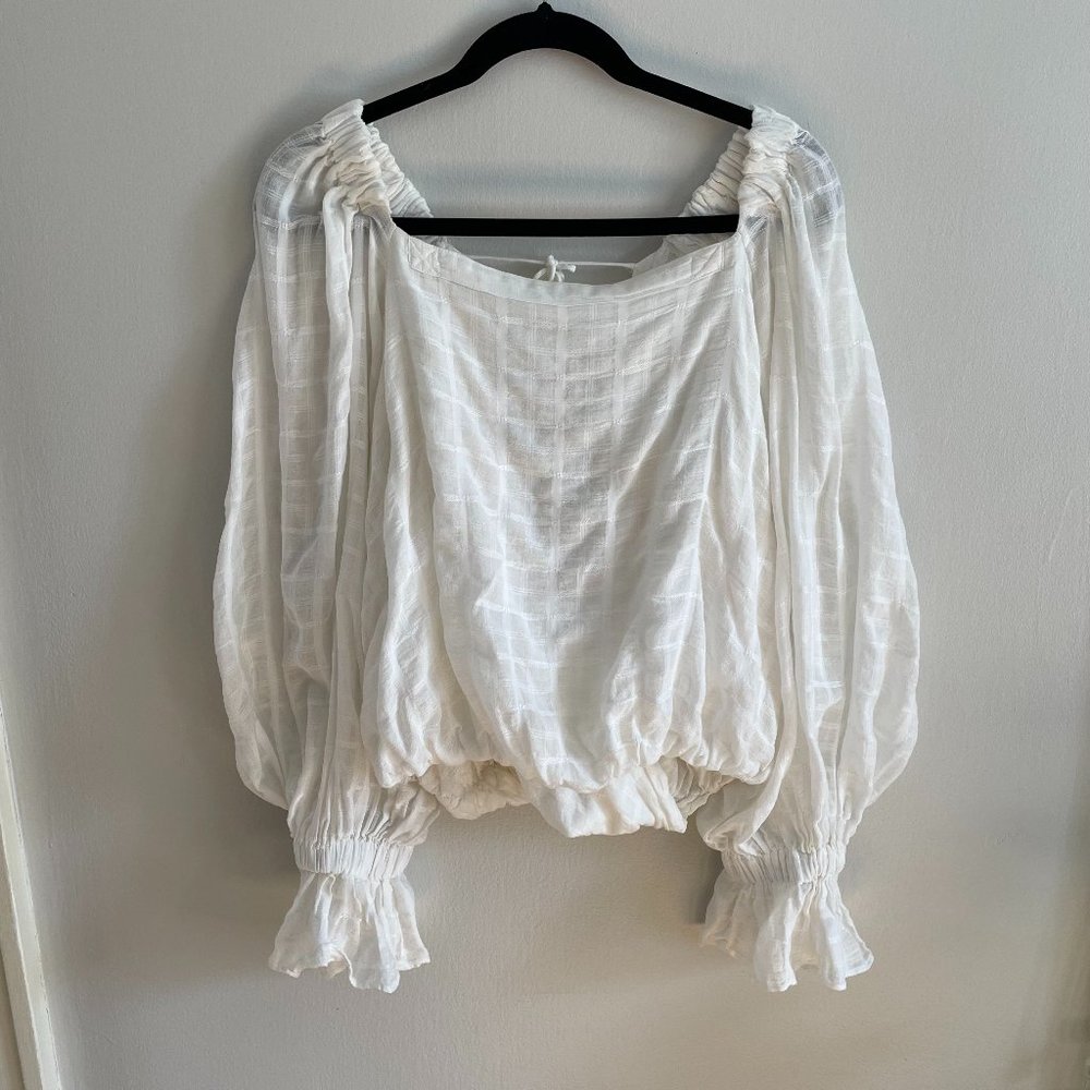 Free People Off the Shoulder Long Sleeve Blouse - Medium